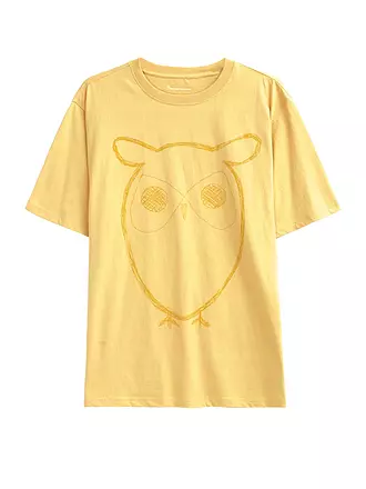 KNOWLEDGE COTTON APPAREL | T-Shirt BIG OWL | gelb